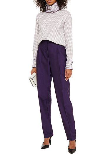 VICTORIA BECKHAM Kariertes Hemd aus Baumwoll-Twill mit Rüschen