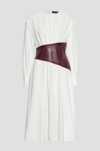 PROENZA SCHOULER Faux leather-paneled cady midi dress
