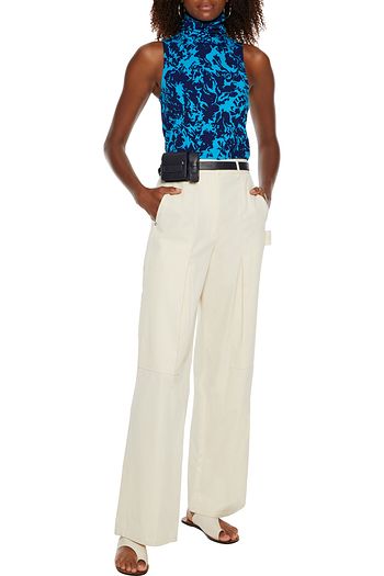 PROENZA SCHOULER Printed stretch-cotton jersey turtleneck top