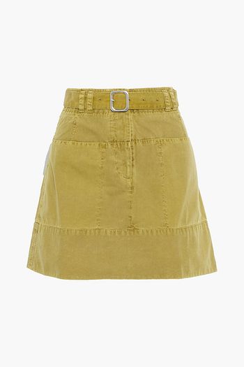PROENZA SCHOULER Belted washed cotton-canvas mini skirt