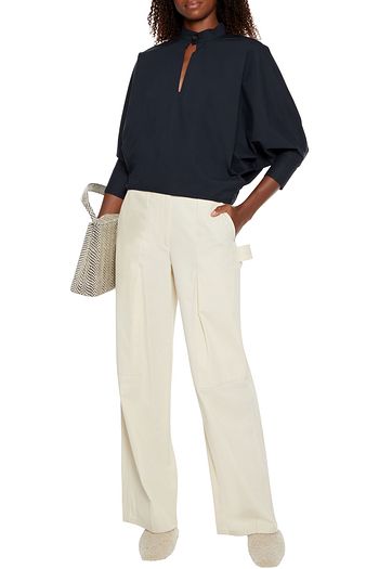 PROENZA SCHOULER Pleated stretch-cotton poplin blouse