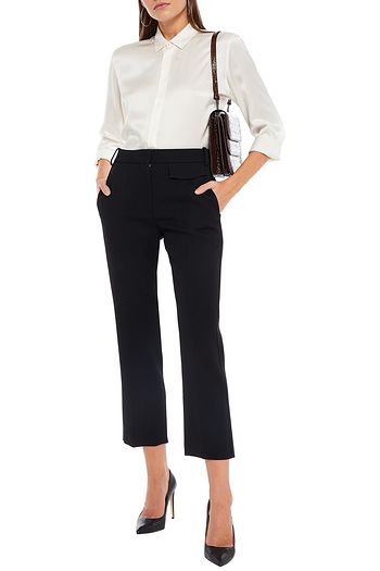 VICTORIA BECKHAM Penelope cropped wool-gabardine straight-leg pants