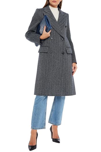 VICTORIA BECKHAM Double-breasted wool and cotton-blend tweed coat