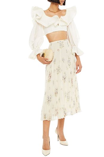 ZIMMERMANN The Lovestruck cropped ruffle-trimmed organza top