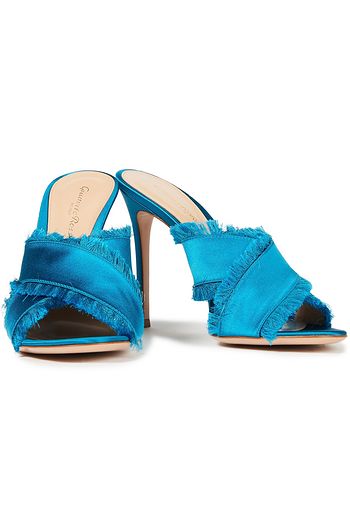 GIANVITO ROSSI Frayed satin mules