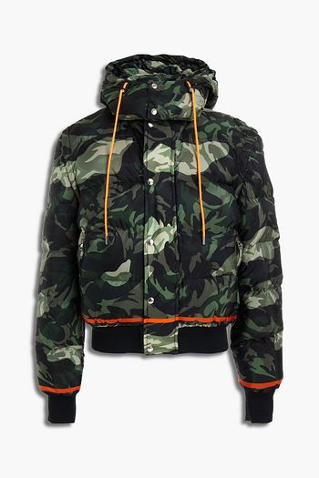 ALEXANDER MCQUEEN Convertible printed shell hooded down jacket