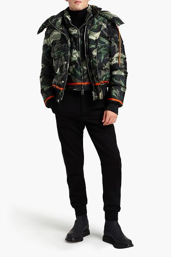 ALEXANDER MCQUEEN Convertible printed shell hooded down jacket