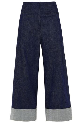 CAROLINA HERRERA Cropped high-rise wide-leg jeans