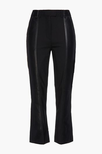 JONATHAN SIMKHAI Twill-paneled faux stretch-leather straight-leg pants