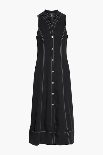 PROENZA SCHOULER Cutout topstitched piqué midi dress