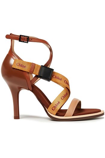 CHLOÉ Grosgrain-trimmed leather sandals