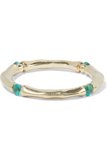 PAMELA LOVE Floating 18-karat gold emerald ring