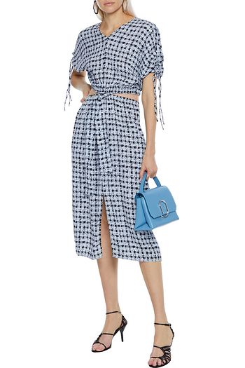 PROENZA SCHOULER Cutout gingham crepe midi dress
