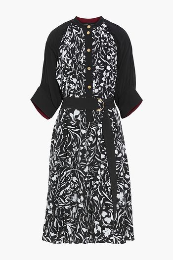 PROENZA SCHOULER Belted floral-print crepe midi dress