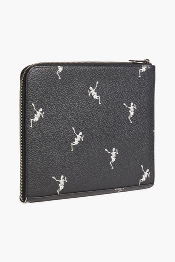 ALEXANDER MCQUEEN Printed pebbled-leather documents case