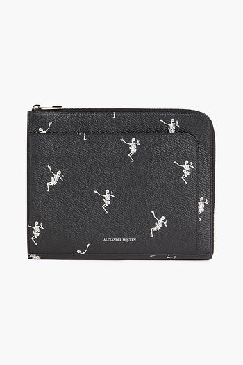 ALEXANDER MCQUEEN Printed pebbled-leather documents case