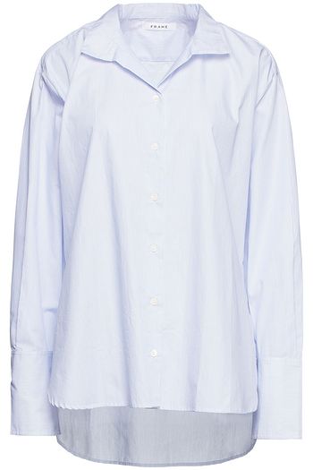 FRAME Striped cotton-poplin shirt