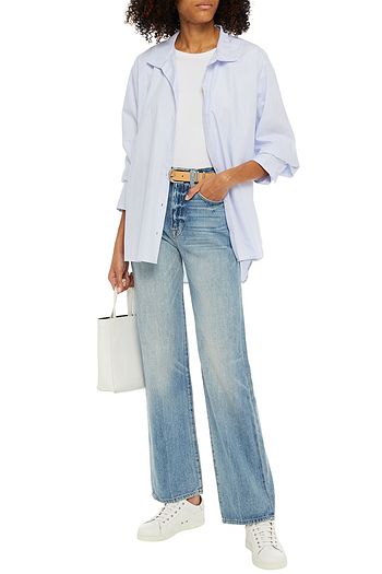 FRAME Striped cotton-poplin shirt