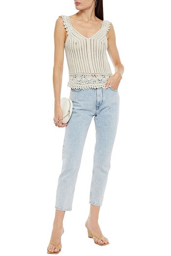 COTTON BY AUTUMN CASHMERE Crochet-knit cotton top