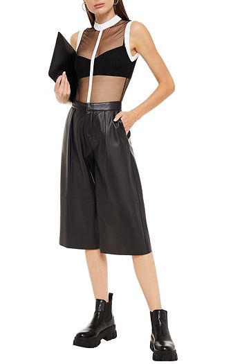 BALMAIN Body mit Einsätzen aus Strick und Tüll