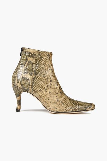 BY FAR Stevie snake-effect leather ankle boots