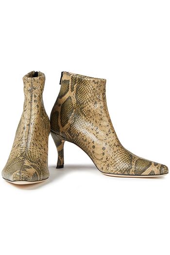 BY FAR Stevie snake-effect leather ankle boots