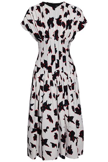 PROENZA SCHOULER Pintucked printed crepe midi dress