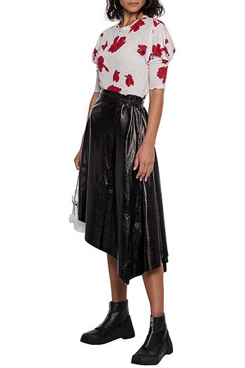 PROENZA SCHOULER Gathered printed slub cotton-jersey top