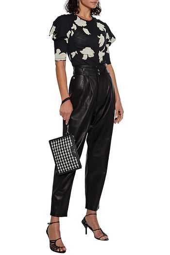 PROENZA SCHOULER Gathered printed slub cotton-jersey top