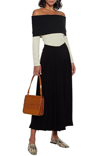 PROENZA SCHOULER Off-the-shoulder two-tone stretch-knit top