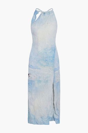 ACNE STUDIOS Cutout tie-dyed crinkled-linen midi dress