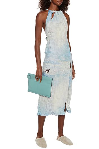 ACNE STUDIOS Cutout tie-dyed crinkled-linen midi dress