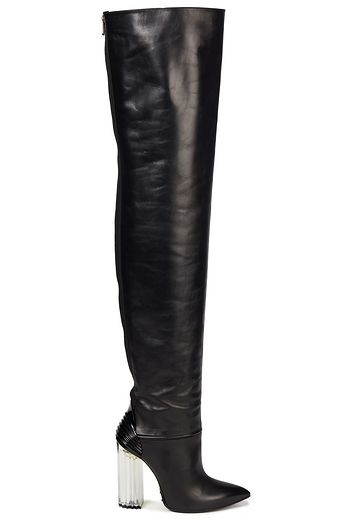 BALMAIN Leather thigh boots