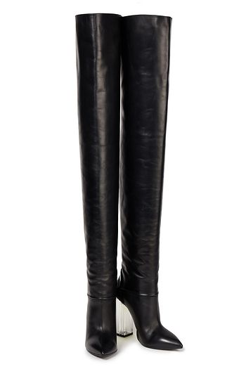 BALMAIN Leather thigh boots