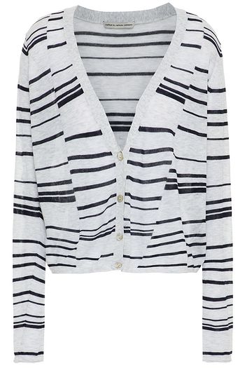 COTTON BY AUTUMN CASHMERE Striped cotton cardigan