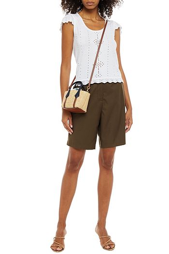COTTON BY AUTUMN CASHMERE Pointelle-knit cotton top