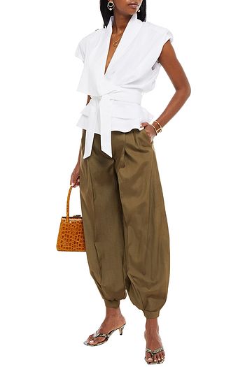 ALEXANDRE VAUTHIER Silk-twill tapered pants