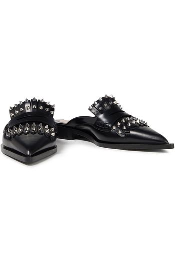 ALEXANDER MCQUEEN Slippers aus Leder mit Stachelnieten