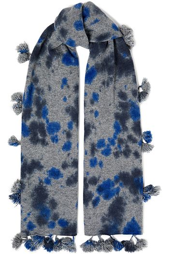 AUTUMN CASHMERE Überwurf aus Kaschmir mit Batikmuster und Troddeln