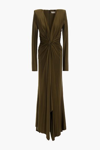 ALEXANDRE VAUTHIER Maxikleid aus glänzendem Jersey mit Twist-Detail