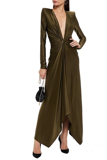 ALEXANDRE VAUTHIER Maxikleid aus glänzendem Jersey mit Twist-Detail