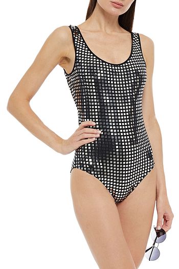 BALMAIN Body aus Baumwoll-Jersey mit Verzierung