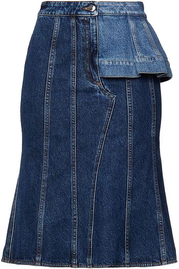 ALEXANDER MCQUEEN Ruffled denim skirt