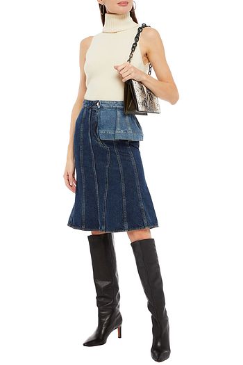ALEXANDER MCQUEEN Ruffled denim skirt