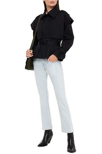 FRAME Astor gathered cotton-blend twill jacket