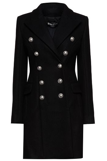 BALMAIN Doppelreihiger Mantel aus Wollfilz