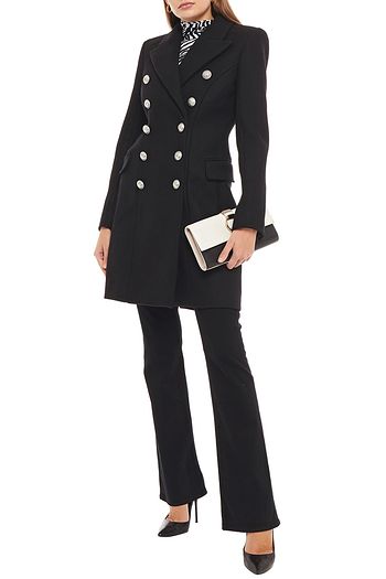 BALMAIN Doppelreihiger Mantel aus Wollfilz
