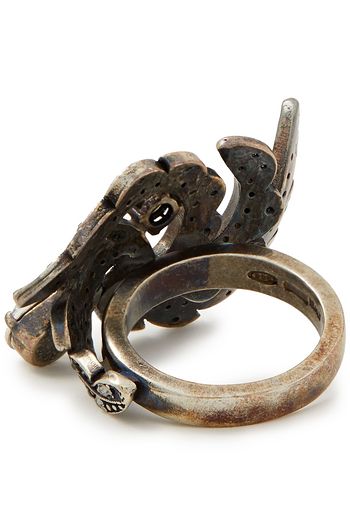 MAISON MARGIELA Burnished sterling silver crystal ring