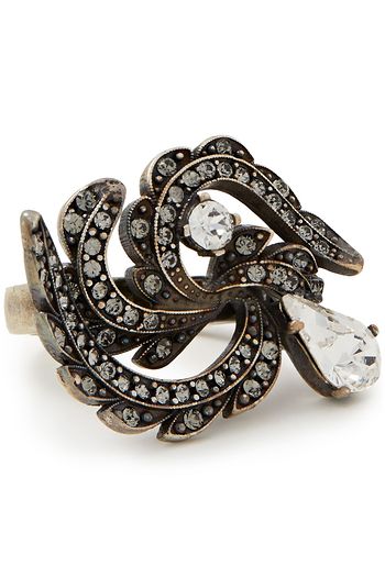 MAISON MARGIELA Burnished sterling silver crystal ring