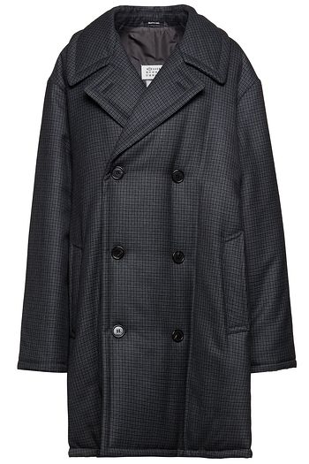 MAISON MARGIELA Doppelreihiger Oversized-Mantel aus Wolle mit Karomuster